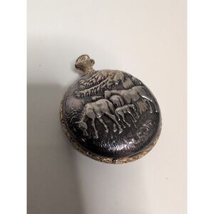 Vintage Pocket Watch Andre Rivalle 17 Jewels, Swiss Made Horse Theme Antique